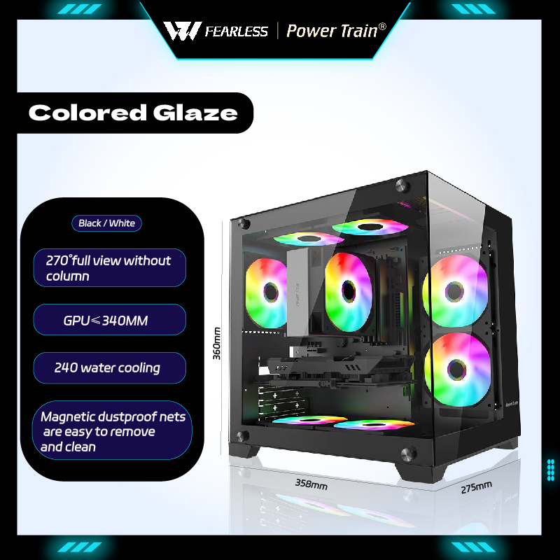Retro Gaming Pc Case - Power Train Coloured Glaze MATX Gabinetes