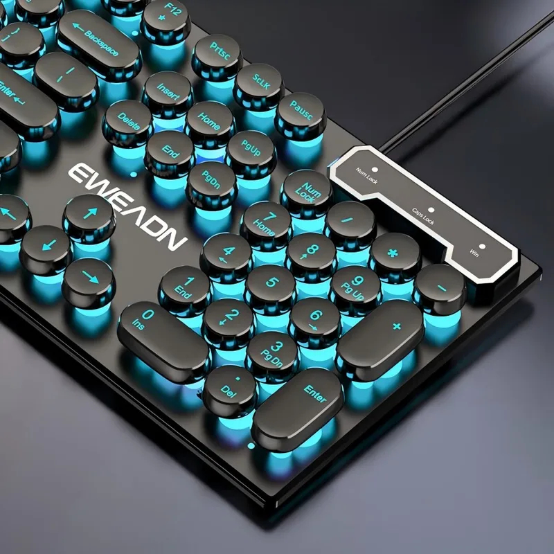 Retro Gaming Laptop - Retro Punk Mechanical Feel Keyboard Mouse