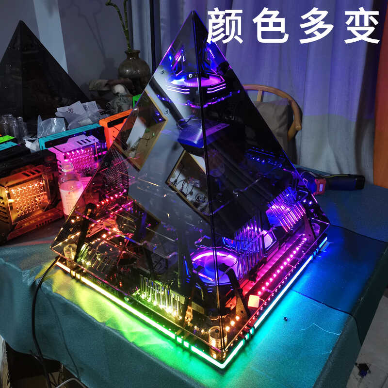 Black Crystal Pyramid Chassis  - Retro Gaming Pc Case 评论和价格