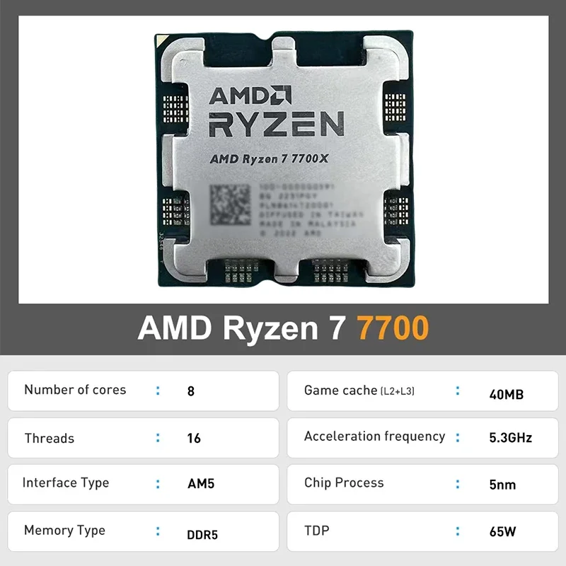 AMD Ryzen 7 7700 R7 7700 CPU 8 - Amd Cpu Ryzen 7 评论和价格