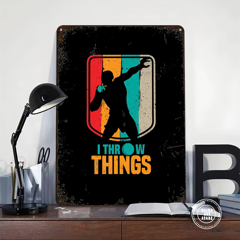Funny Shot Put Gift Idea Tin P - Retro Gaming Room Ideas 评论和价格