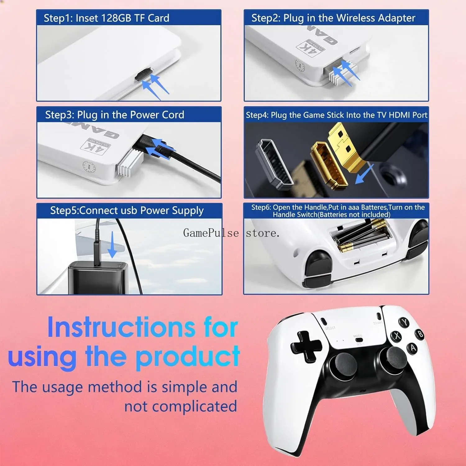 GamePulse New Wireless Retro G - Retro Gaming Hdmi Stick 评论和价格