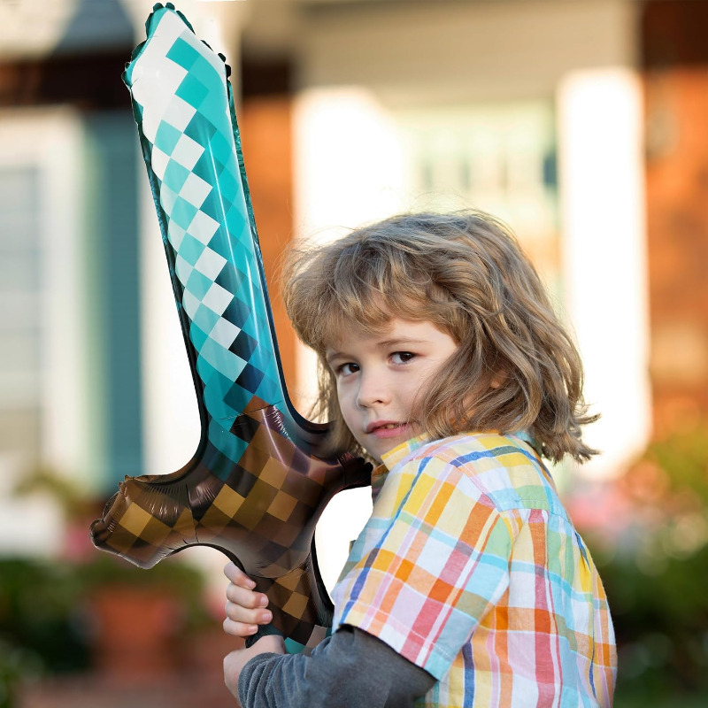 8Pcs Pixel Inflatable Sword My - Retro Gaming Events 评论和价格