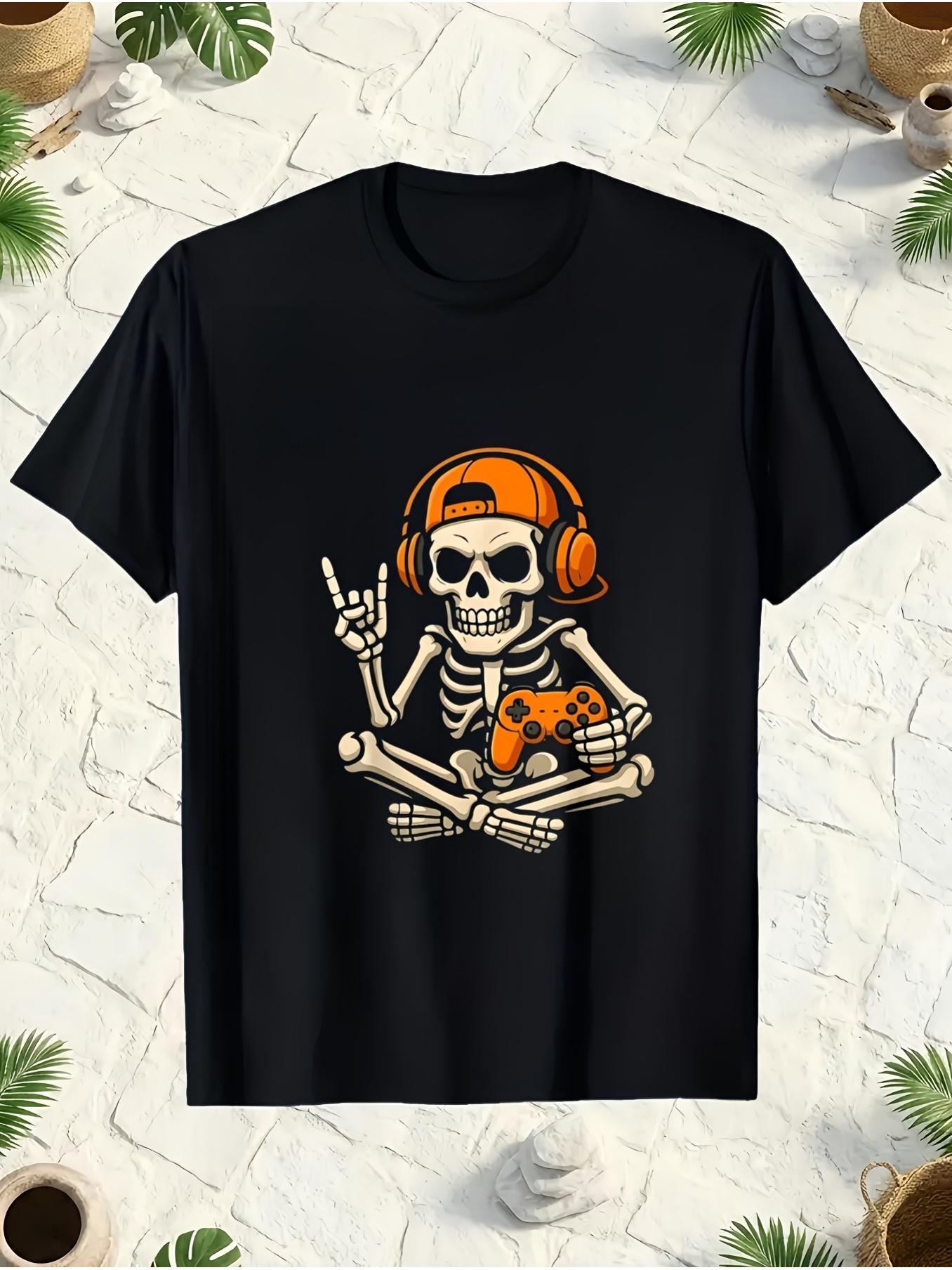 Men's Video Game Skull Print T - Retro Gaming Events 评论和价格