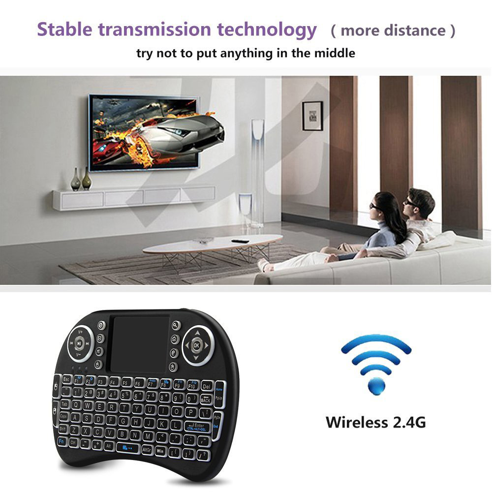 Backlit Mini Wireless Keyboard - Retro Gaming Tv Box 评论和价格