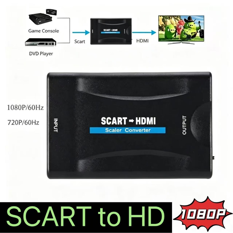 Full HD 1080P SCART to HDMI-co - Scart To Hdmi 评论和价格